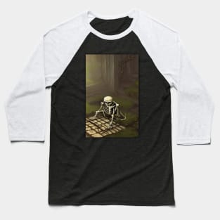 Skeleton Magazine Baseball T-Shirt